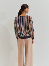 Blusa fluida às riscas