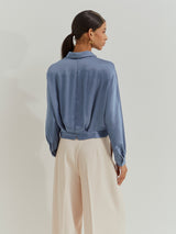 Camisa fluida acetinada