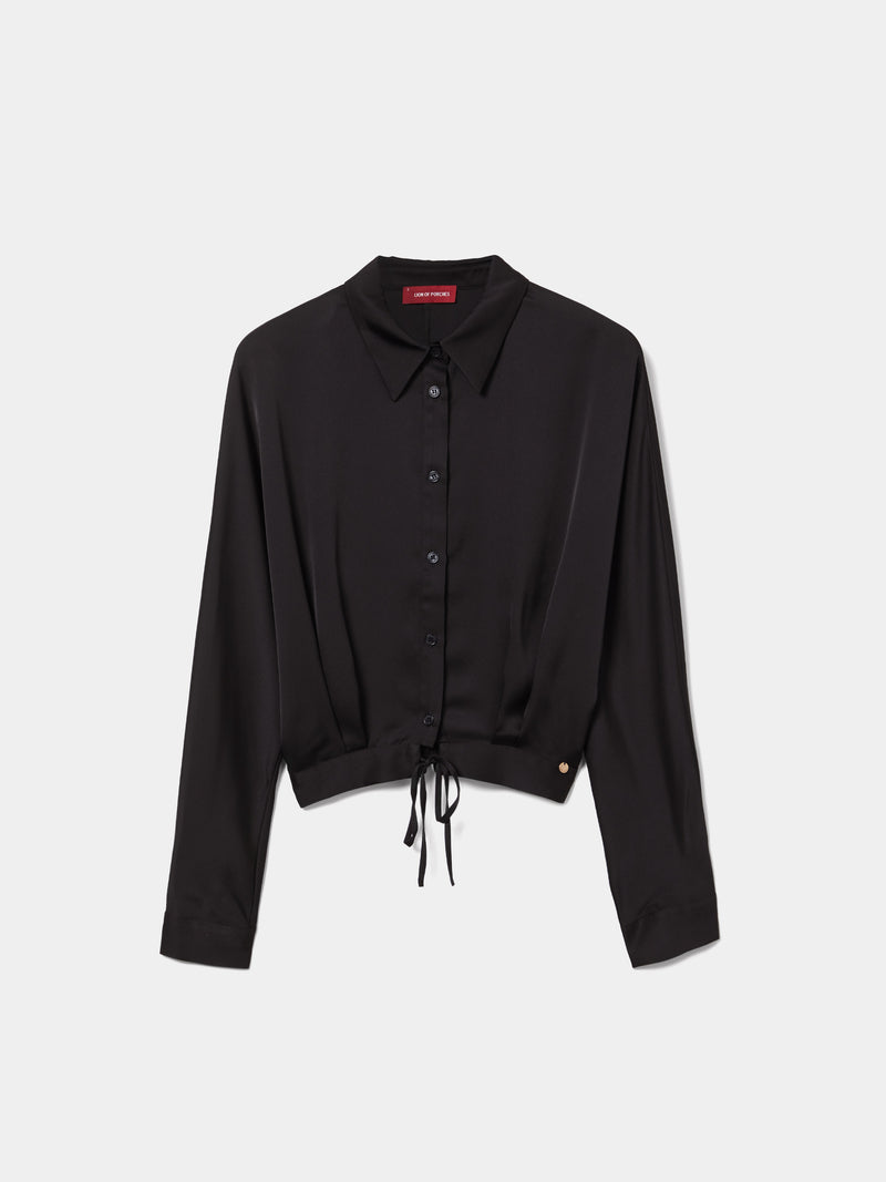 Camisa fluida acetinada