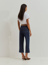 Calças culotte regular fit com cinto