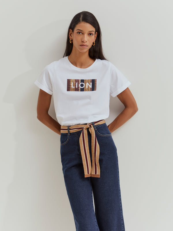 Calças culotte regular fit com cinto