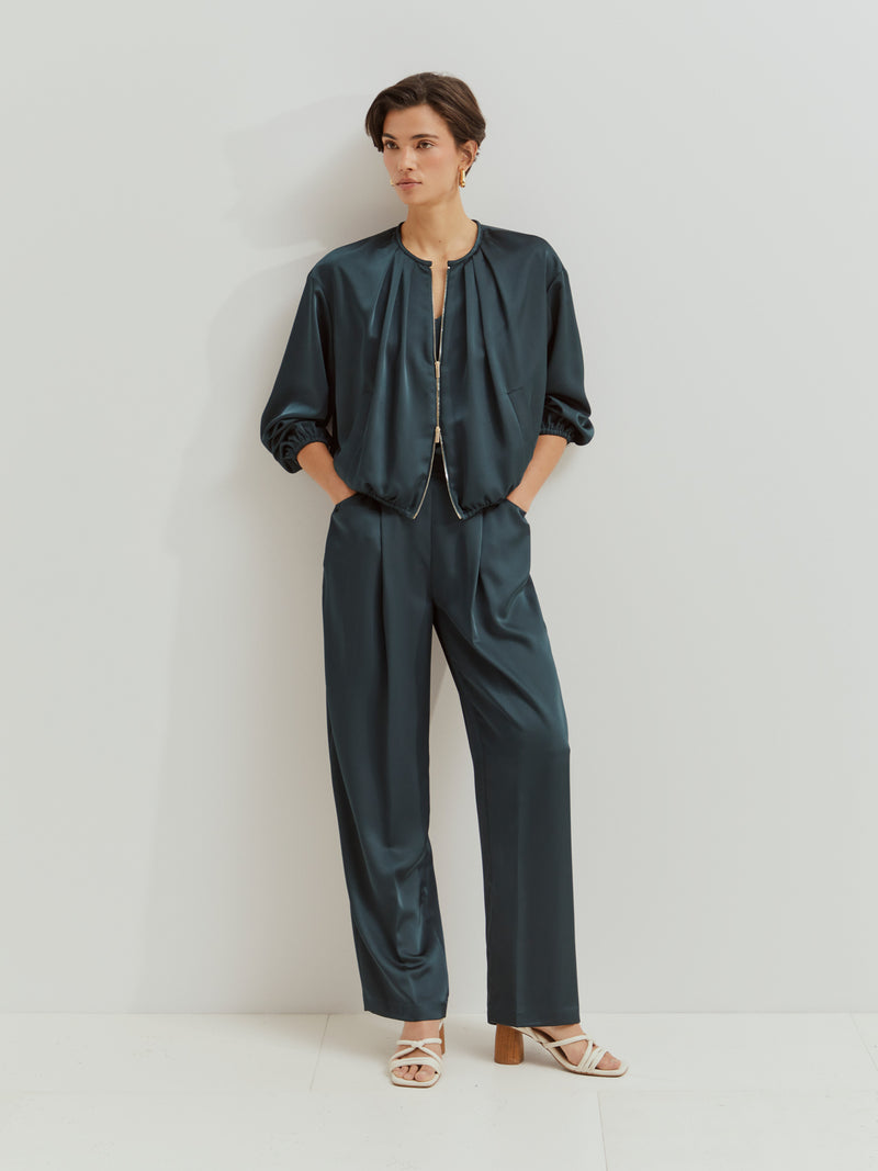 Blusão bomber acetinado