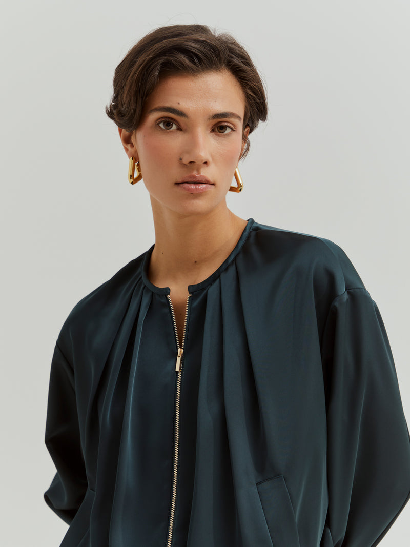 Blusão bomber acetinado