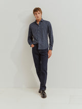 Camisa xadrez slim fit em algodão