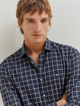 Camisa xadrez slim fit em algodão