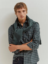 Camisa xadrez slim fit em algodão