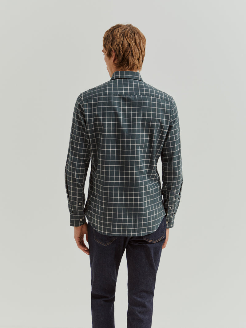 Camisa xadrez slim fit em algodão