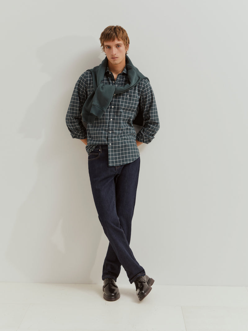 Camisa xadrez slim fit em algodão