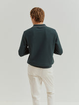 Polo manga comprida em pique regular fit