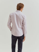 Camisa slim fit de algodão às riscas