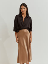 Camisa fluida acetinada