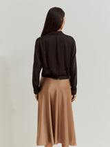 Camisa fluida acetinada