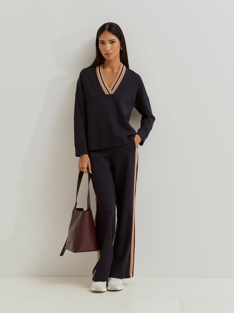 Camisola malha decote em V