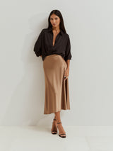 Camisa fluida acetinada