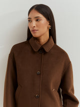 Casaco curto mistura de lã