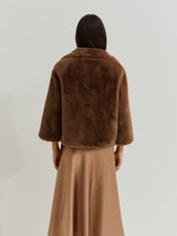 Casaco de pelo com mangas raglan