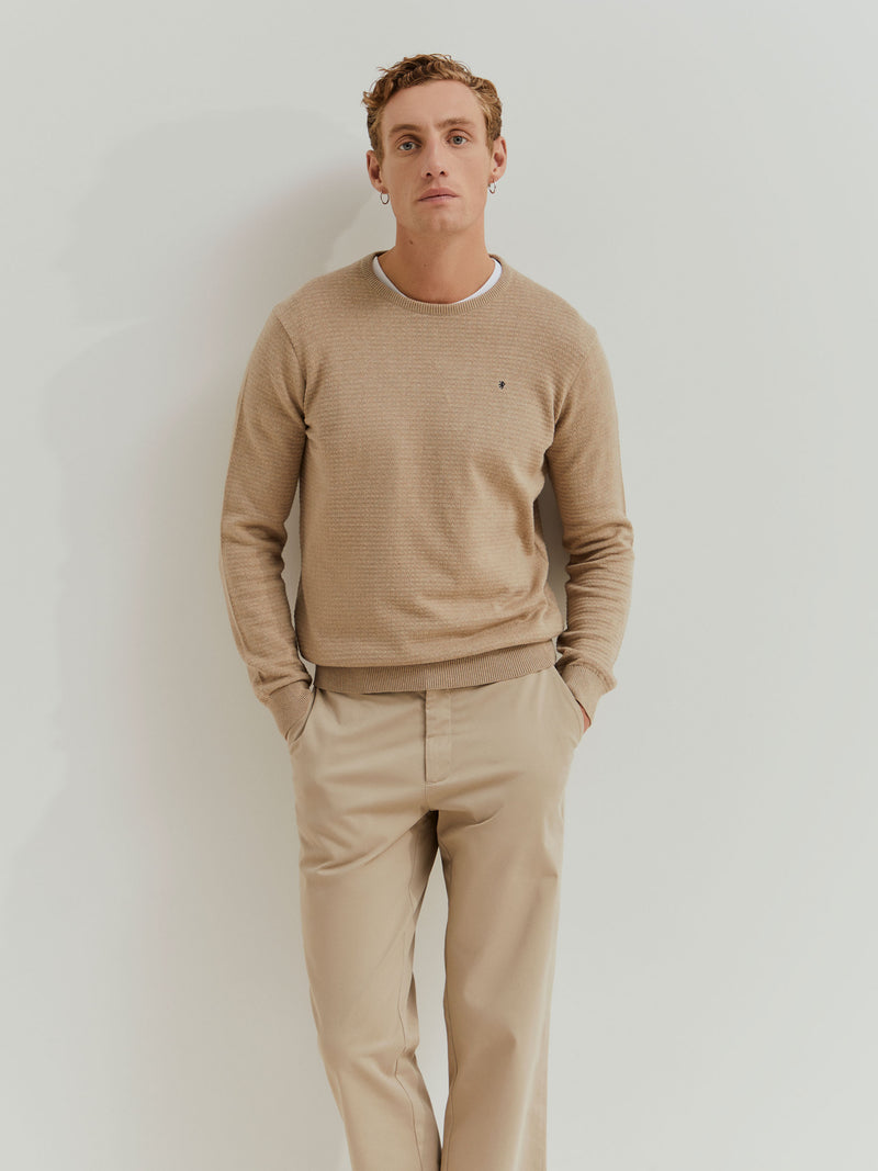 Camisola malha com textura em algodão