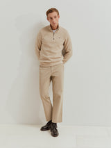 Camisola em malha texturada com carcela