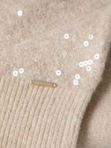 Camisola de malha tricotada com Lantejoulas