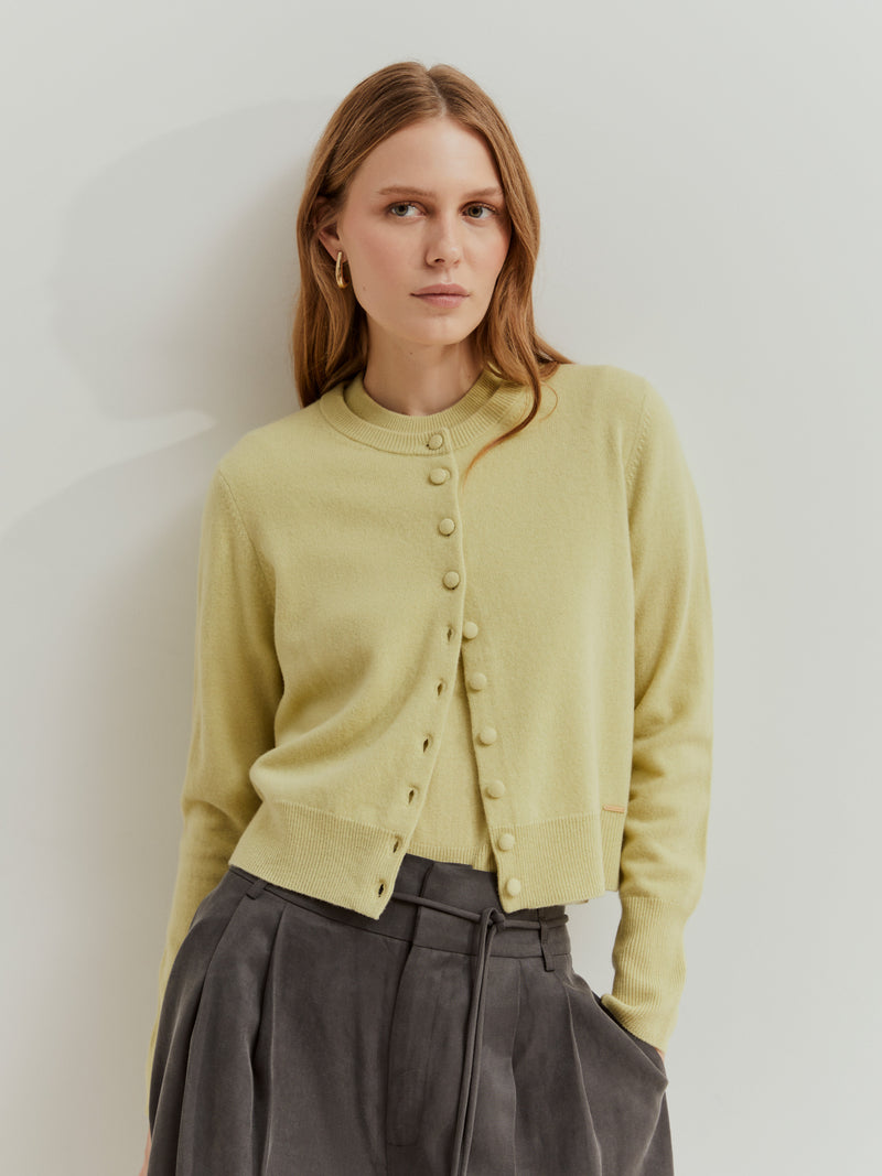 Casaco de malha com mistura de lã e caxemira