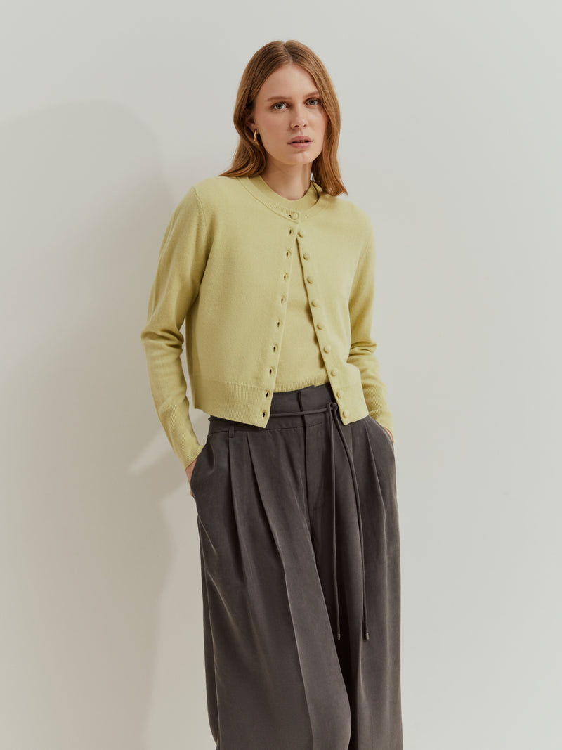 Casaco de malha com mistura de lã e caxemira