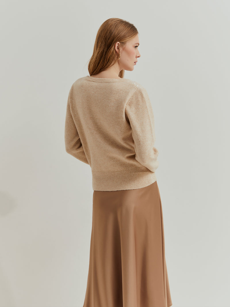 Camisola de malha tricotada com Lantejoulas