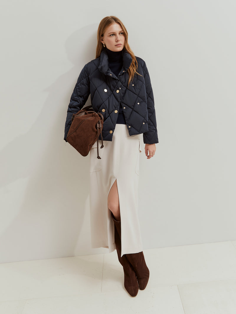 Blusão acolchoado de trespasse