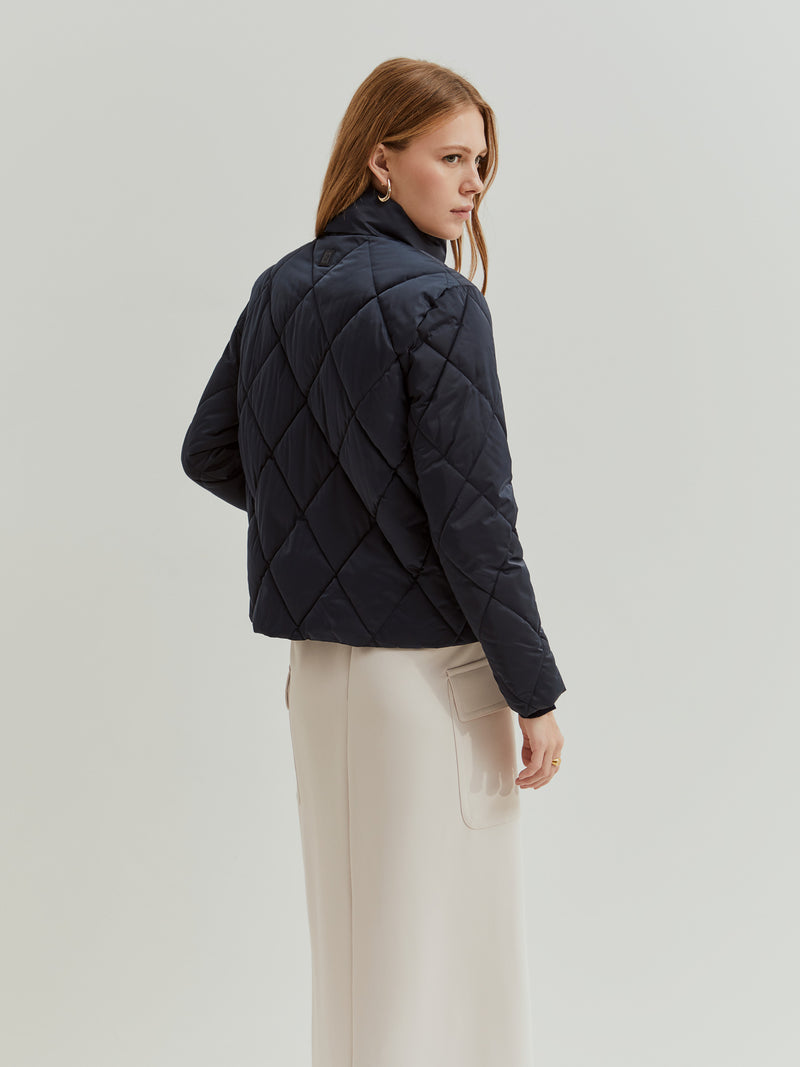 Blusão acolchoado de trespasse