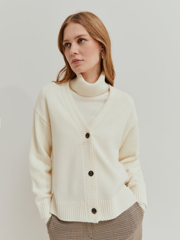 Casaco de malha em lã