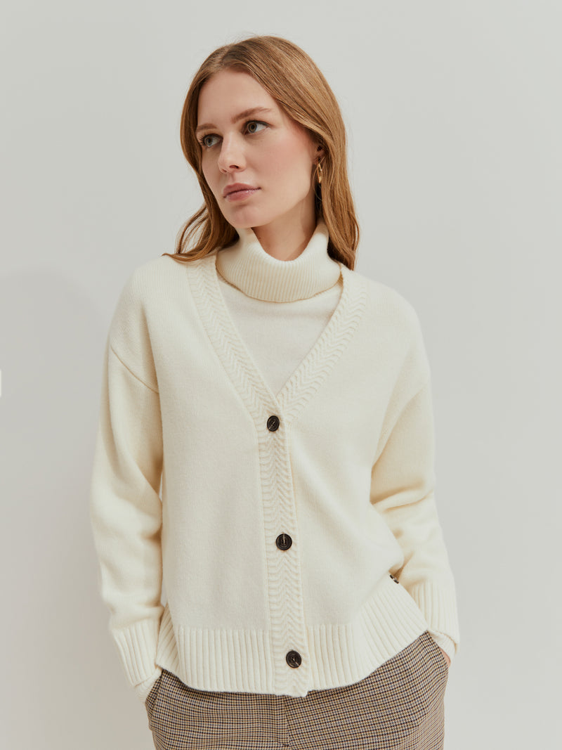 Casaco de malha em lã