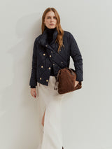 Blusão acolchoado de trespasse