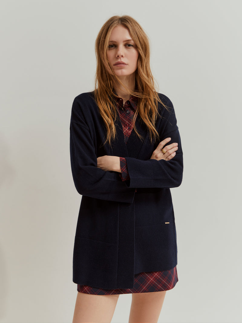 Casaco de malha em lã