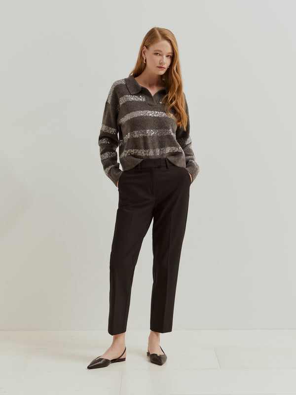 Calças chino clássicas vincadas