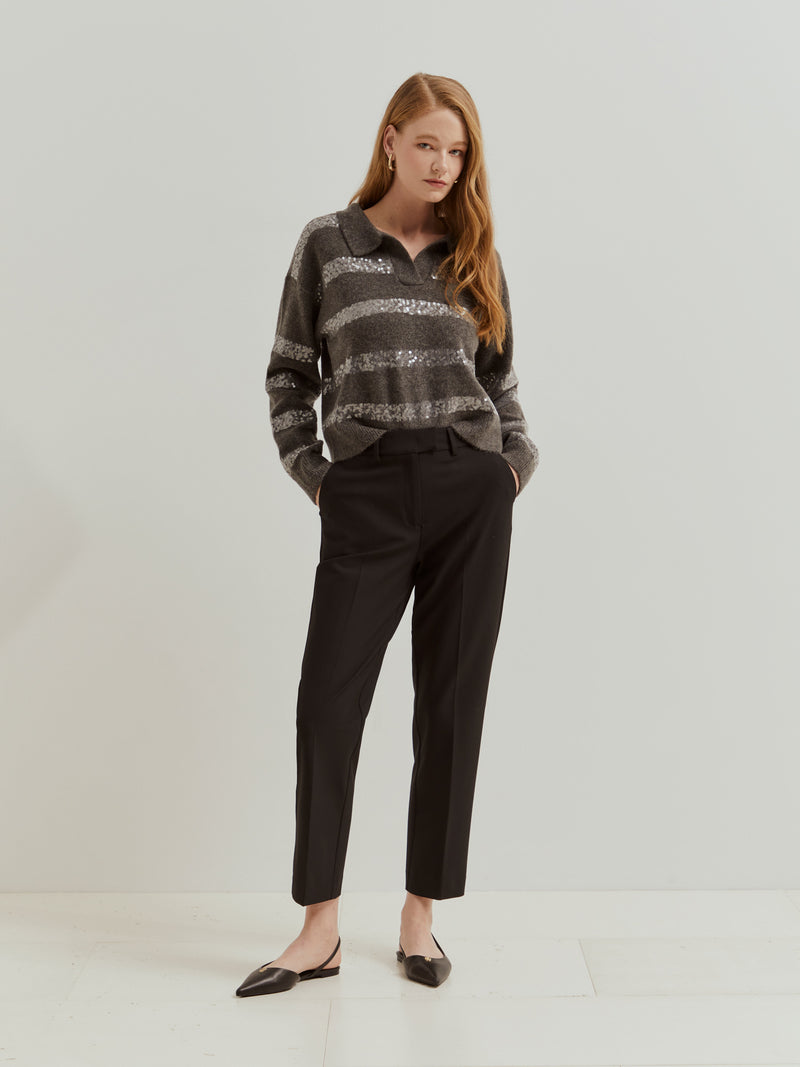 Calças chino clássicas vincadas