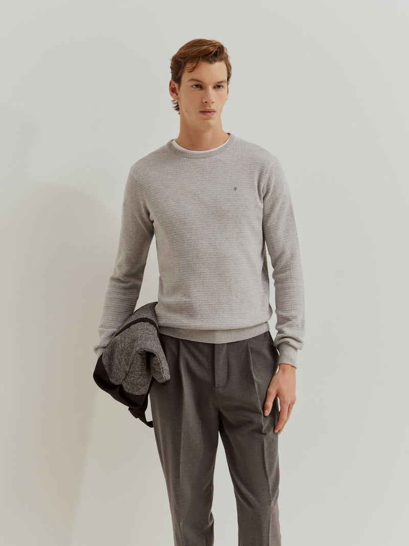 Camisola malha com textura em algodão