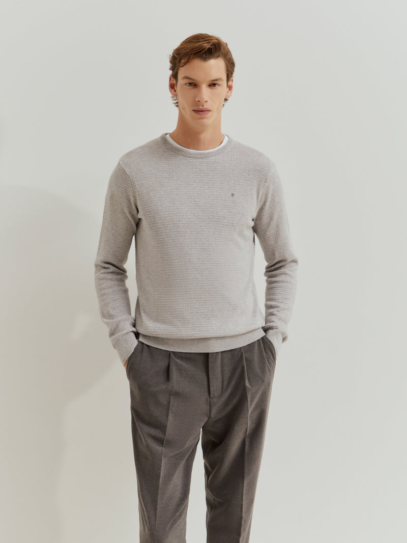 Camisola malha com textura em algodão