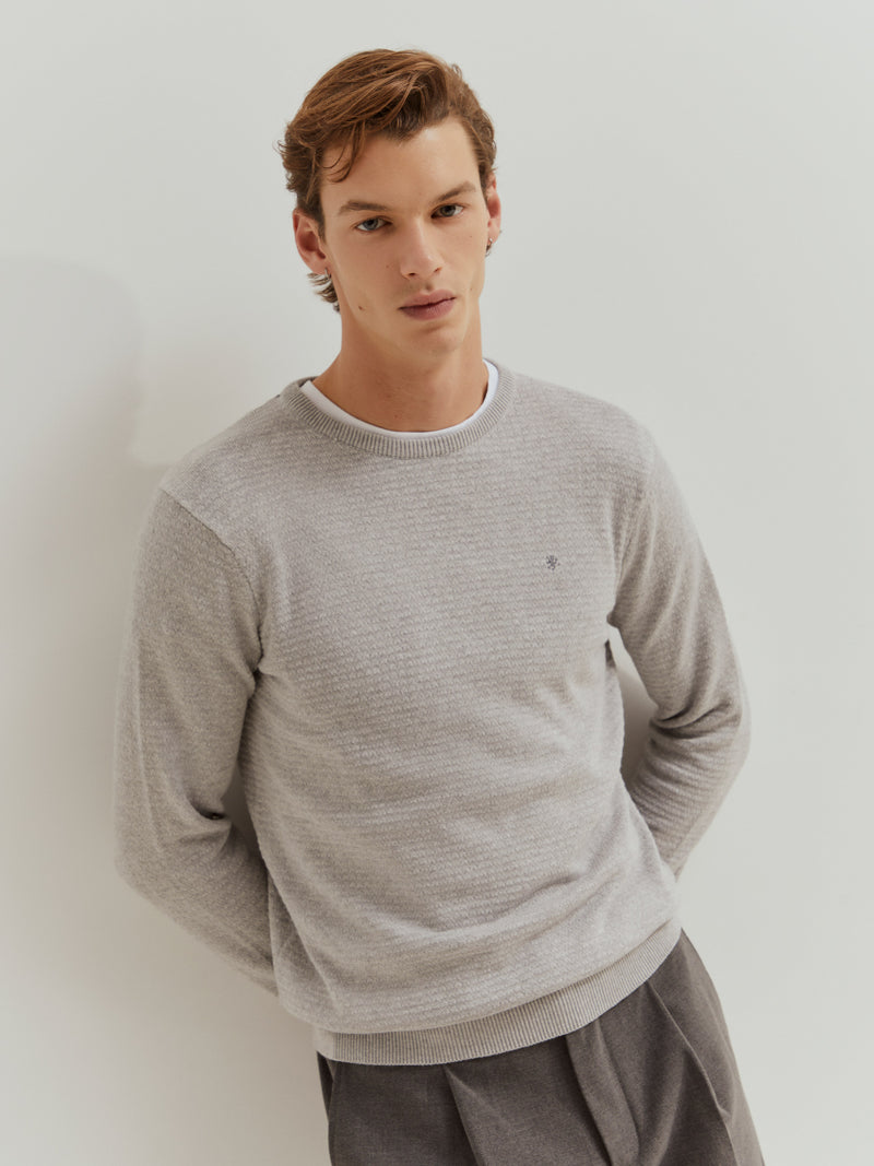 Camisola malha com textura em algodão