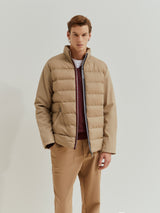 Blusão acolchoado com gola subida