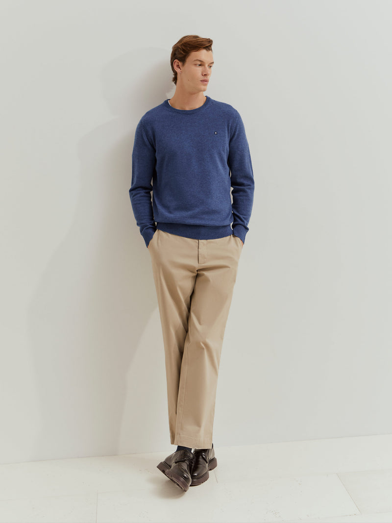 Camisola de lã decote redondo