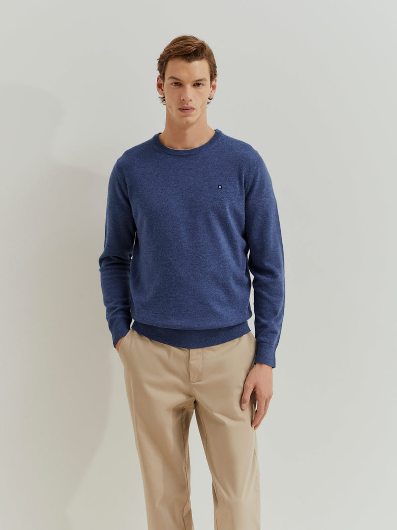 Camisola de lã decote redondo