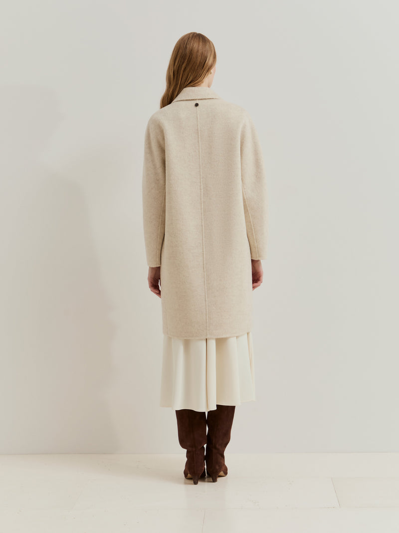 Sobretudo de trespasse em lã