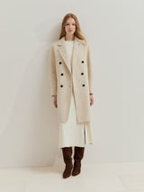 Sobretudo de trespasse em lã