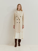 Sobretudo de trespasse em lã