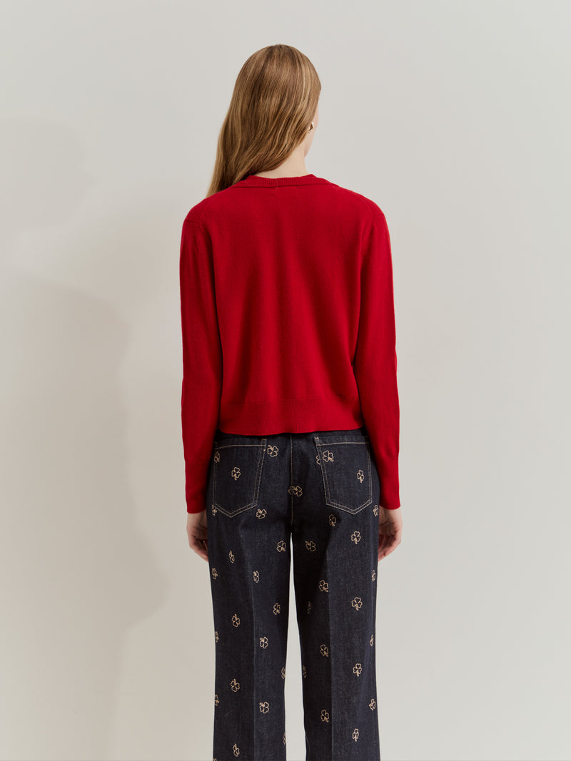 Casaco de malha com mistura de lã e caxemira