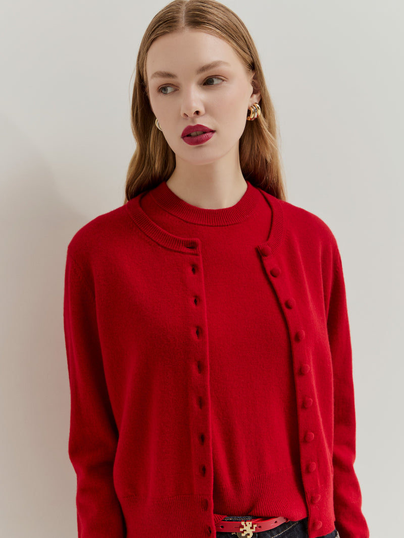 Casaco de malha com mistura de lã e caxemira