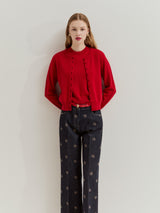 Casaco de malha com mistura de lã e caxemira