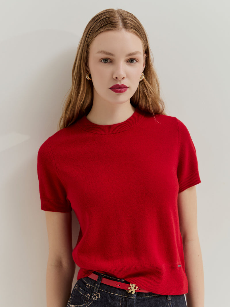 Camisola de malha de manga curta