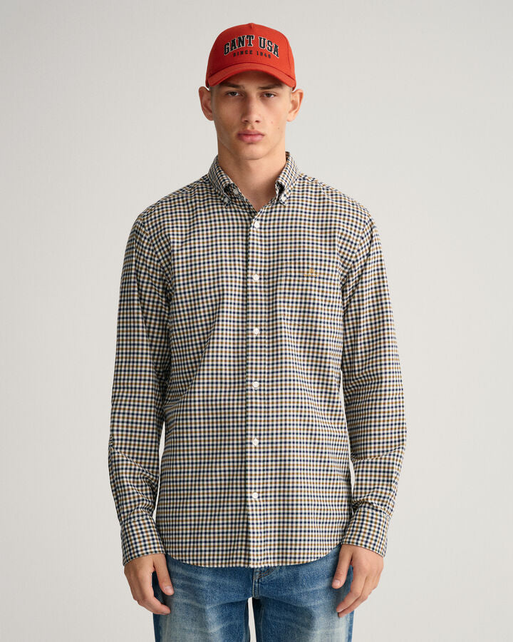 Camisa em sarja gingham regular fit