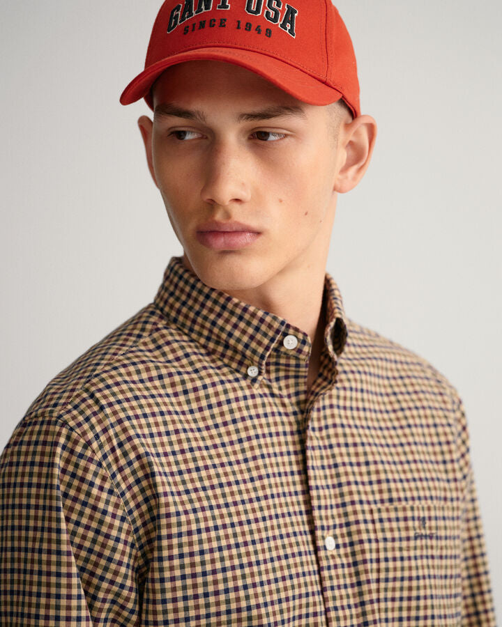 Camisa em sarja gingham regular fit