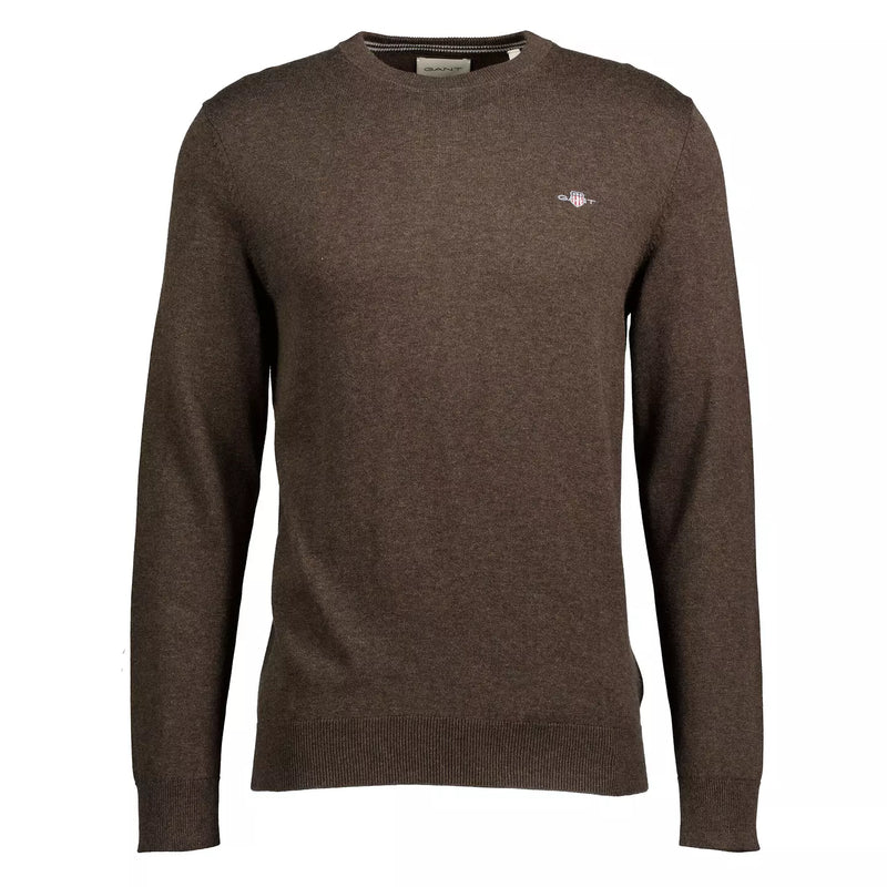 Pulover com decote redondo em algodão clássico